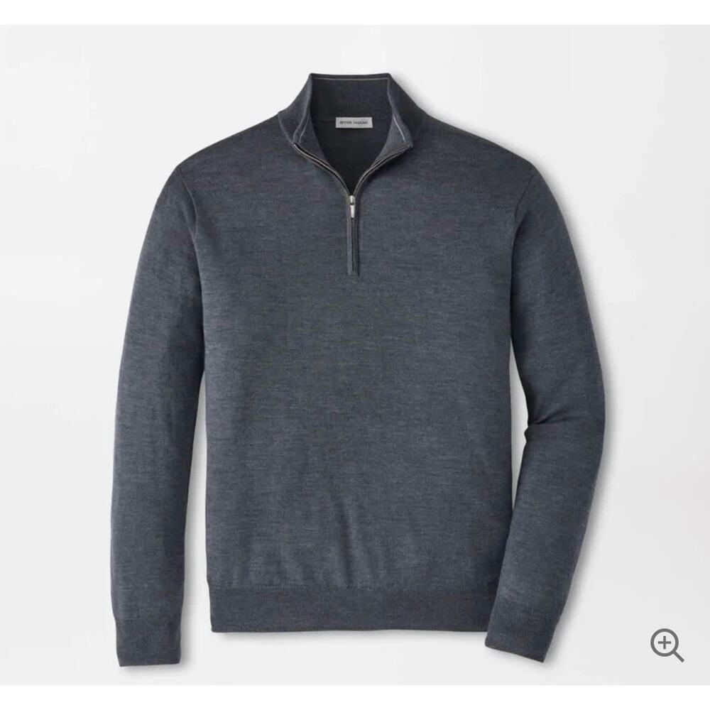 Peter Millar Cashmere Blend Quarter Zip Sweater Gray Luxury Pullover